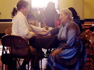 Photo of blood pressure screening at The Garden Church